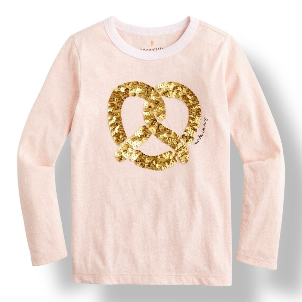 Crewcuts | Made in New York Sequin Pretzel Tee (XS) 🥨